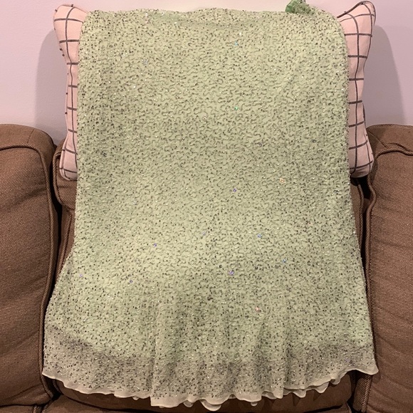 Lillie Rubin lime green Sequin skirt - Picture 1 of 8